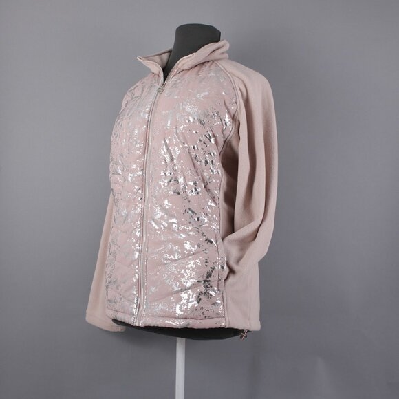 New Balance $79 Sz 3X Pink Silver Collared Pockets 100% Polyester Jacket - Picture 6 of 16